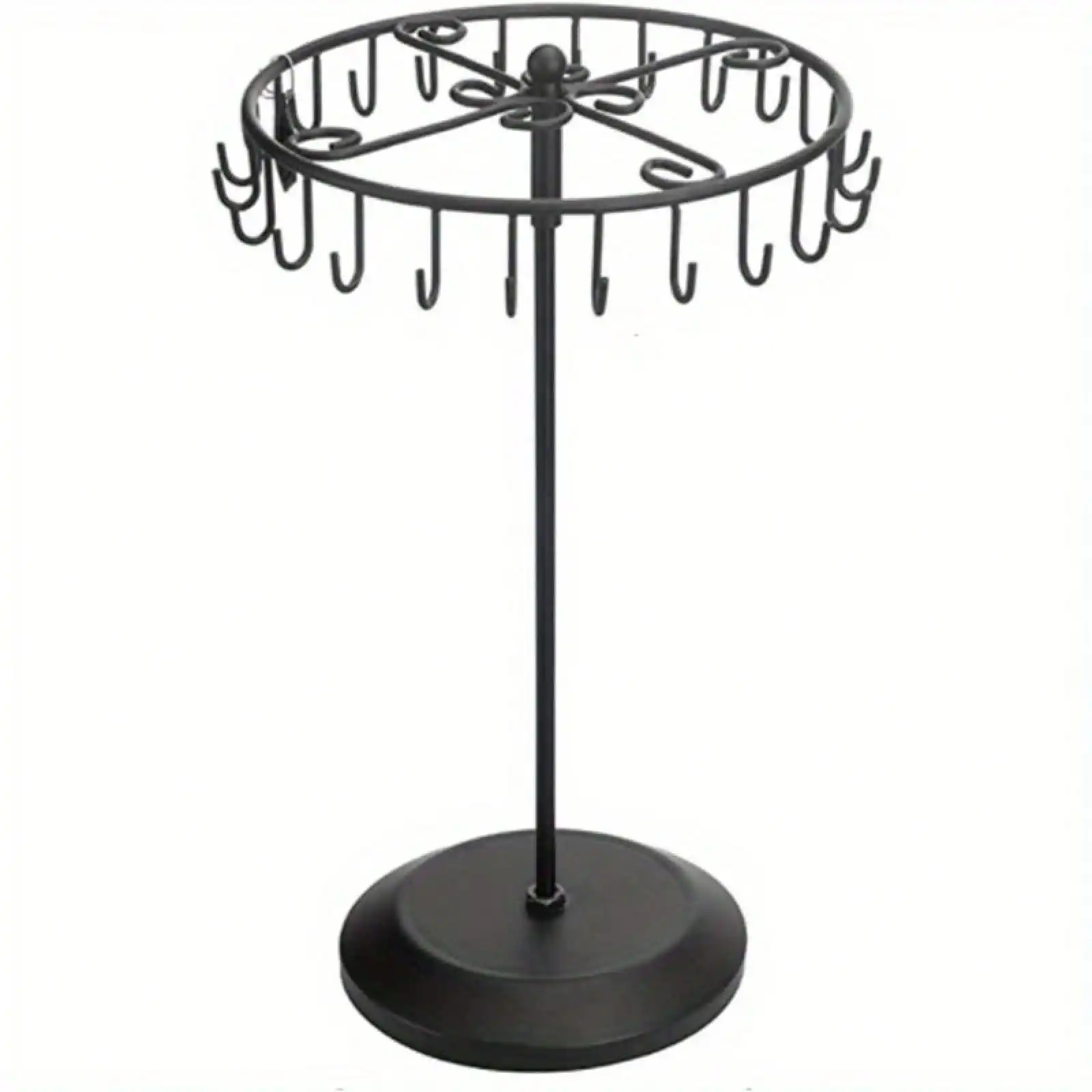 Rotating Necklace Stand Jewelry Storage Display Stand 14inch With 23 Hooks Black Short Style Black Size 8.275. 913.8inch Necklace Stand Jewelry Tower
