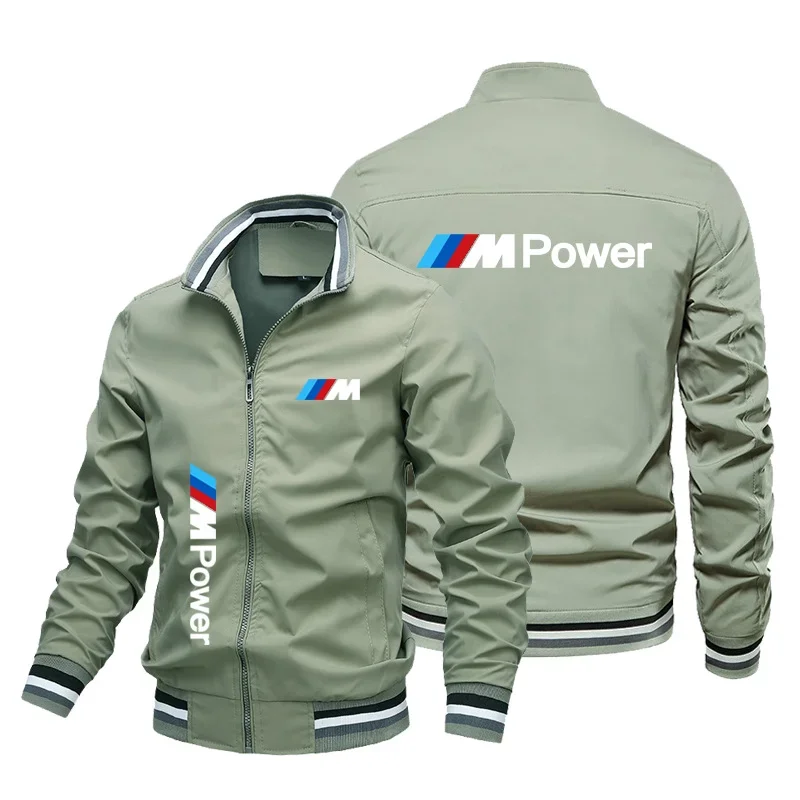 

544Men's Jacket, Fashionable and Casual, Spring and Autumn BMW Top, 2D Printed Windproof Zipper Jacket, Motorcycle Riding Jacket