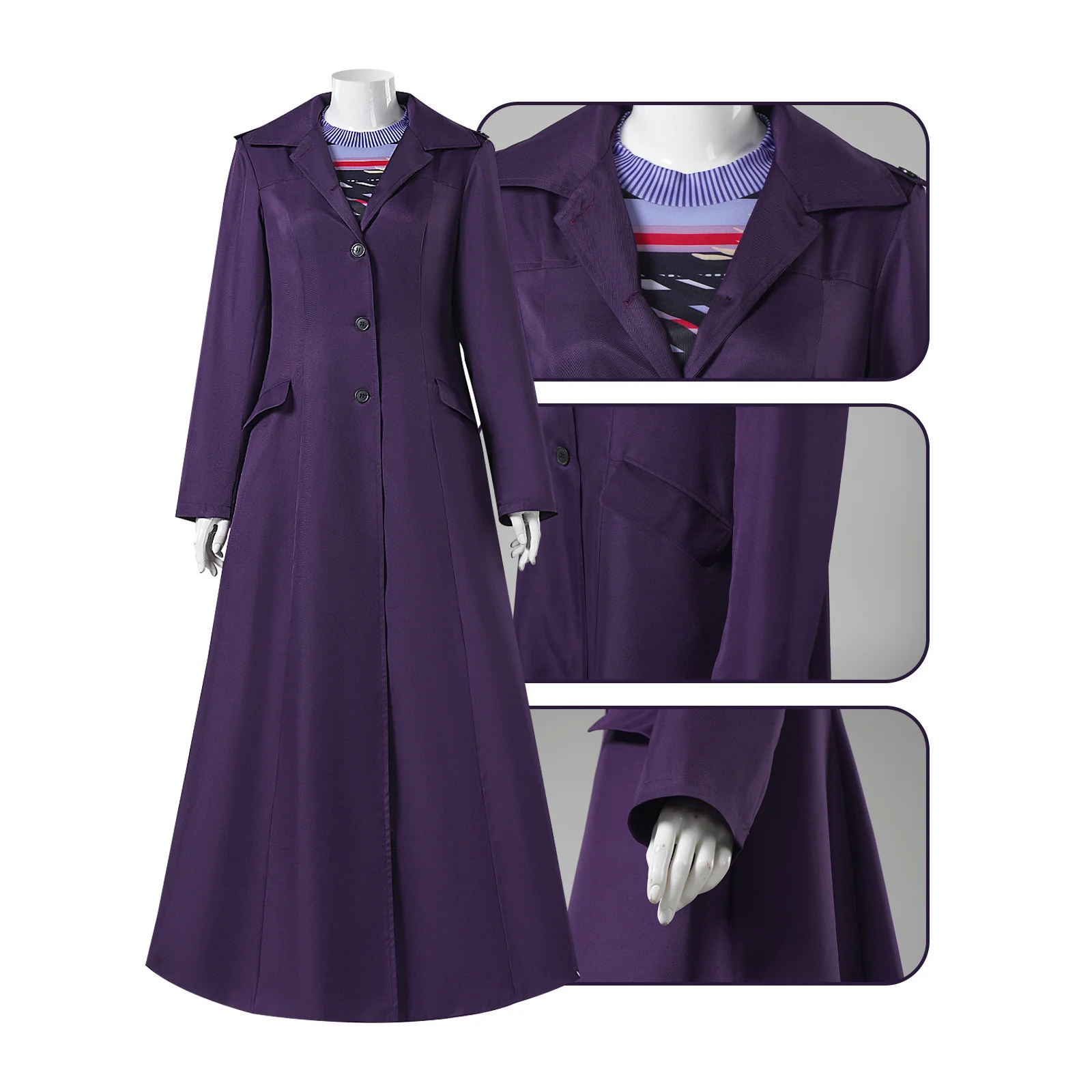 Astrid Cosplay Costume Women Fantasy Uniform Knitted Elastic Dress Long Coat Horror Movie Halloween Carnival Role Play Suit