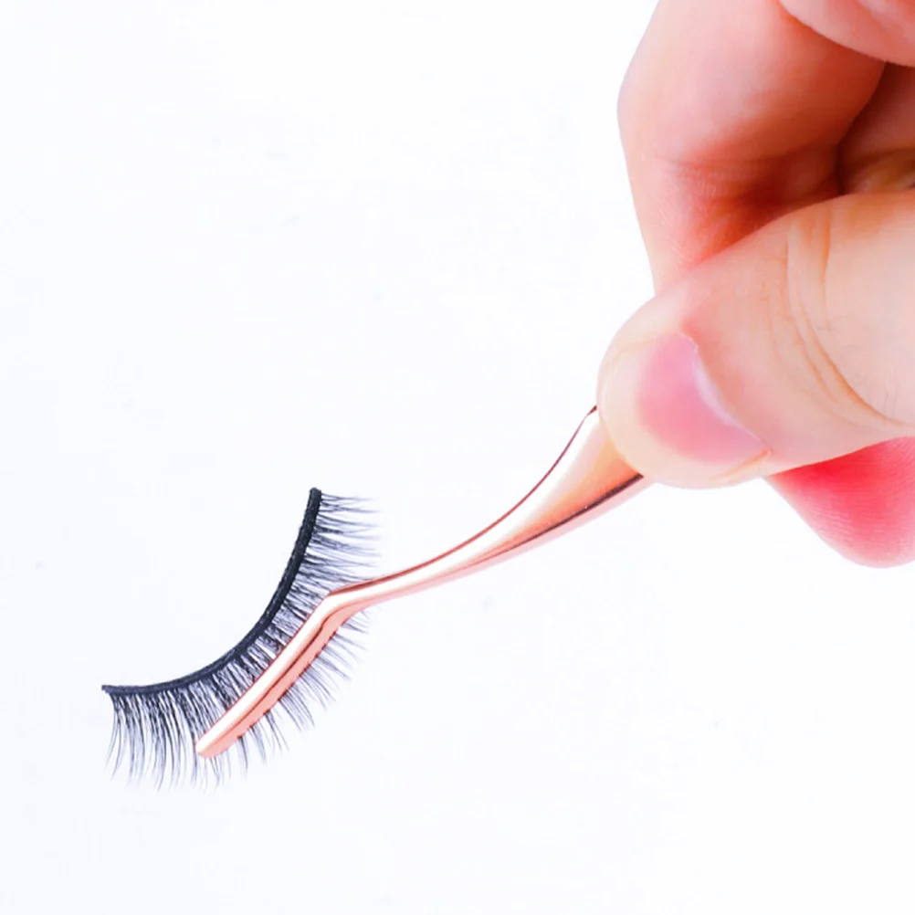 2 stuks gebogen punt wimpers pincet premium roestvrijstalen wimperverlengingsgereedschap voor professioneel of persoonlijk gebruik rosé goud