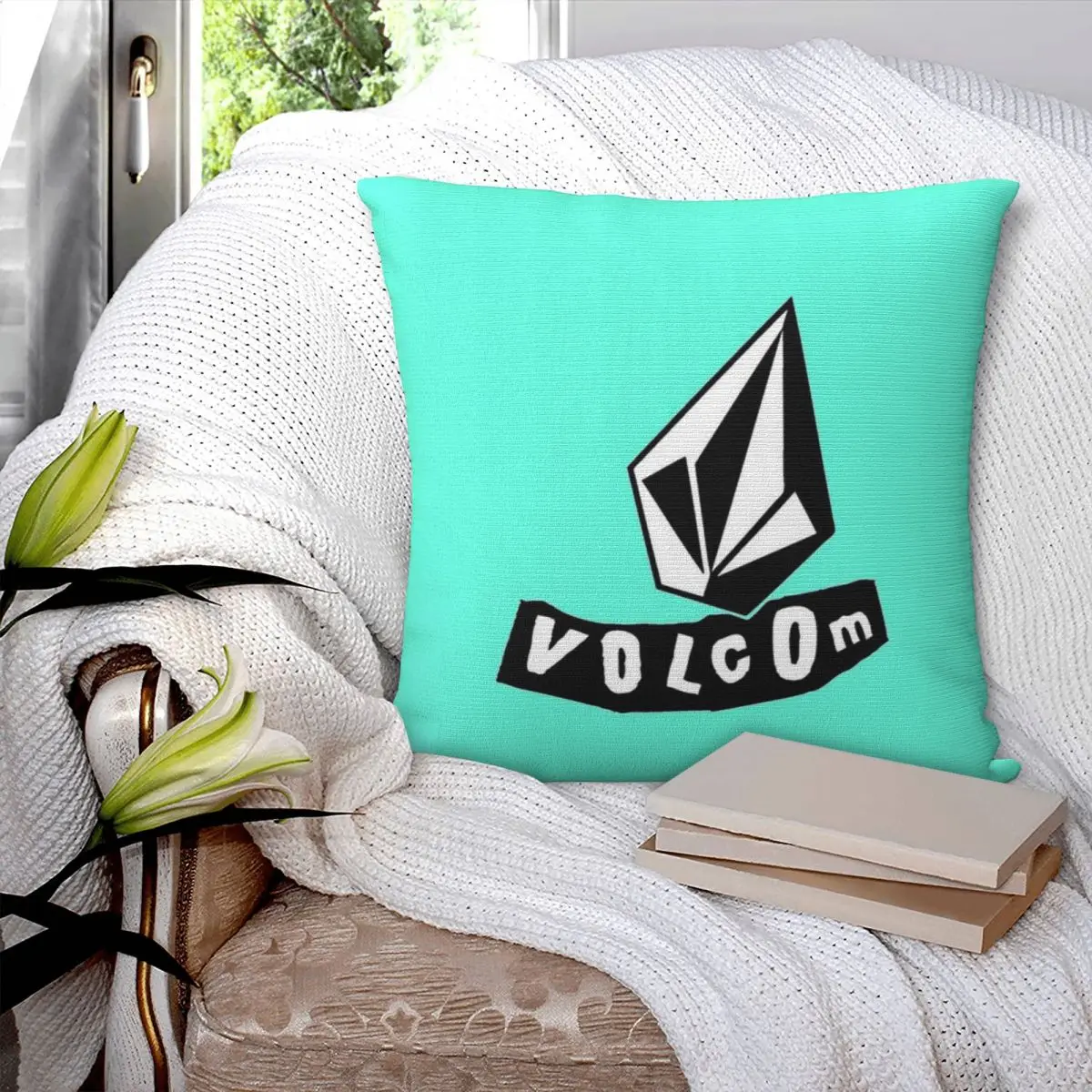 Volcom Logo Square Pillowcase Pillow Cover Polyester Cushion Zip Decorative Comfort Throw Pillow for Home Bedroom