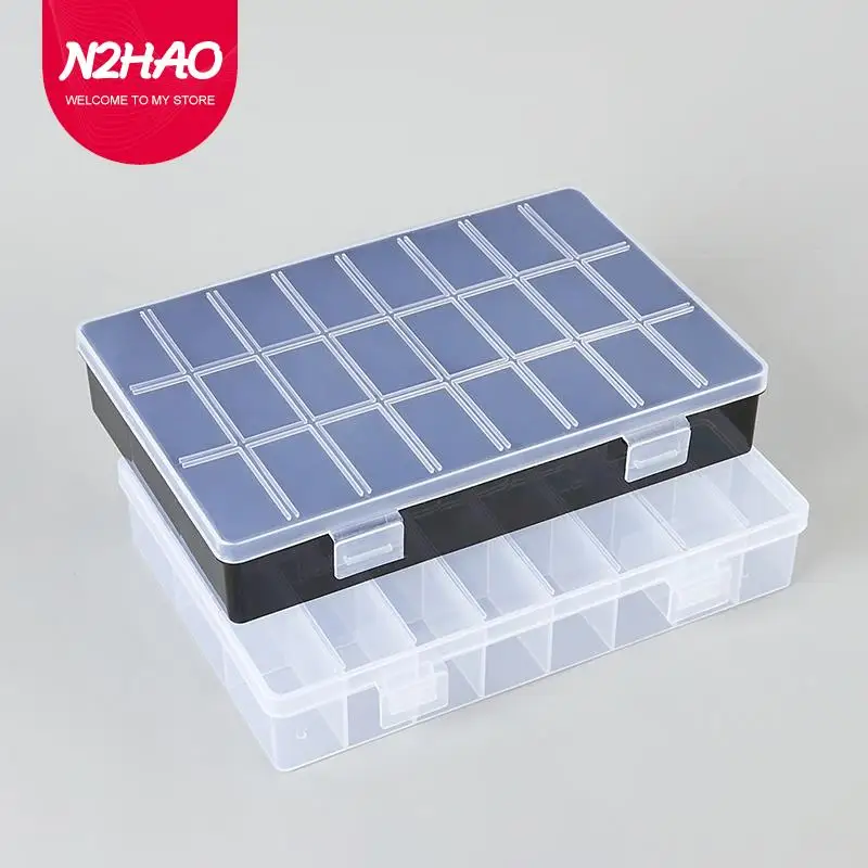 

Practical 24 Grids Compartment Plastic Storage Box Jewelry Earring Bead Screw Holder Case Display Organizer Container