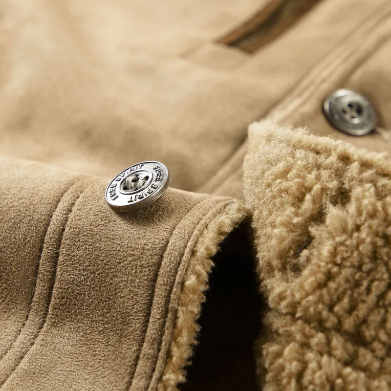 Heren Winter Faux Leren Jas Sherpa Warm Fleece Gevoerde Jas Trucker Revers Werk Cargo Jacks Voor Heren Piloot Bomberjack