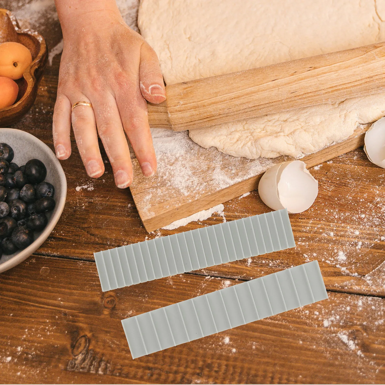 

1Set Plastic Measuring Dough Strips Baking Thickness Ruler Accurate Pastry Rolling Guide for Cookie Fondant Snack Convenient