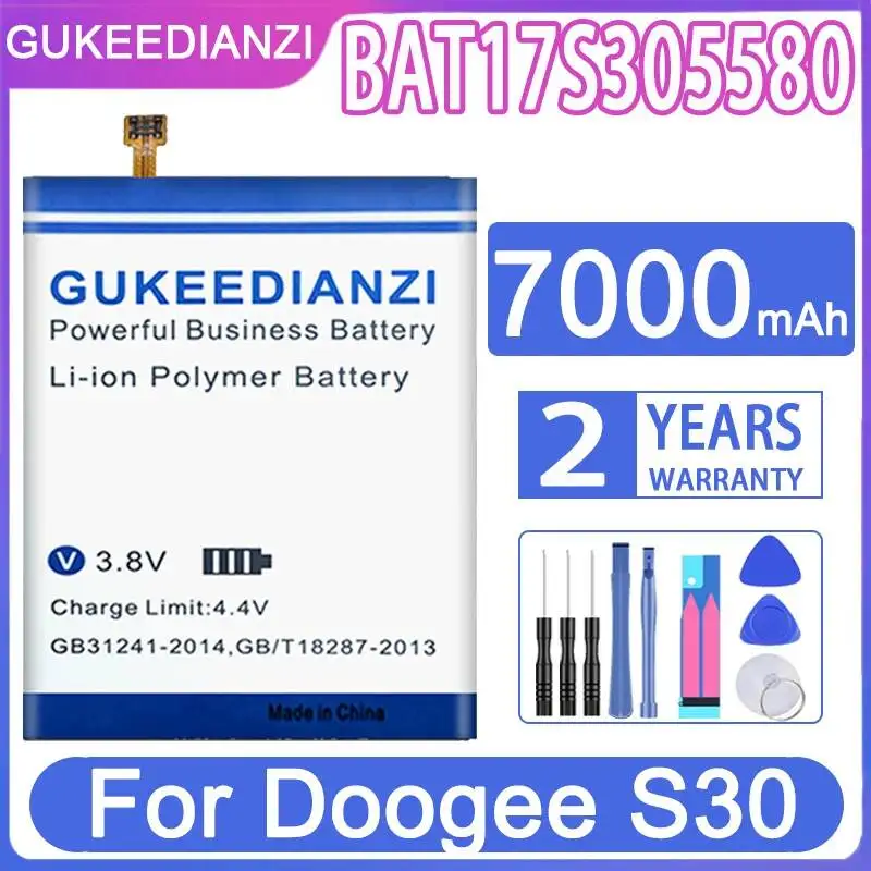 

Аккумулятор для мобильного телефона Doogee S30, 7000 мАч, быстрая зарядка, надежная замена, модель BAT17S305580