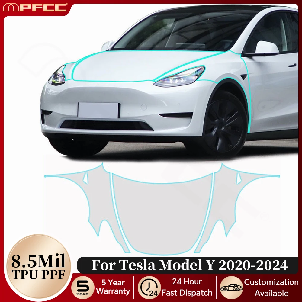 

9Mil TPU Pre-cut PPF For Tesla Model Y 2020-2024 Car Paint Protection Film Full Kit Anti-scratch Clear Bra Invisible Resistant