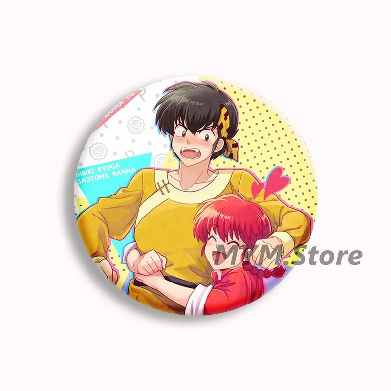 Ranma 1/2 Nibun-no-Ichi Anime Button Pin Ryouga Ranma Saotome Brooches Badge Bag Jewelry Accessories Decor Friends Gifts