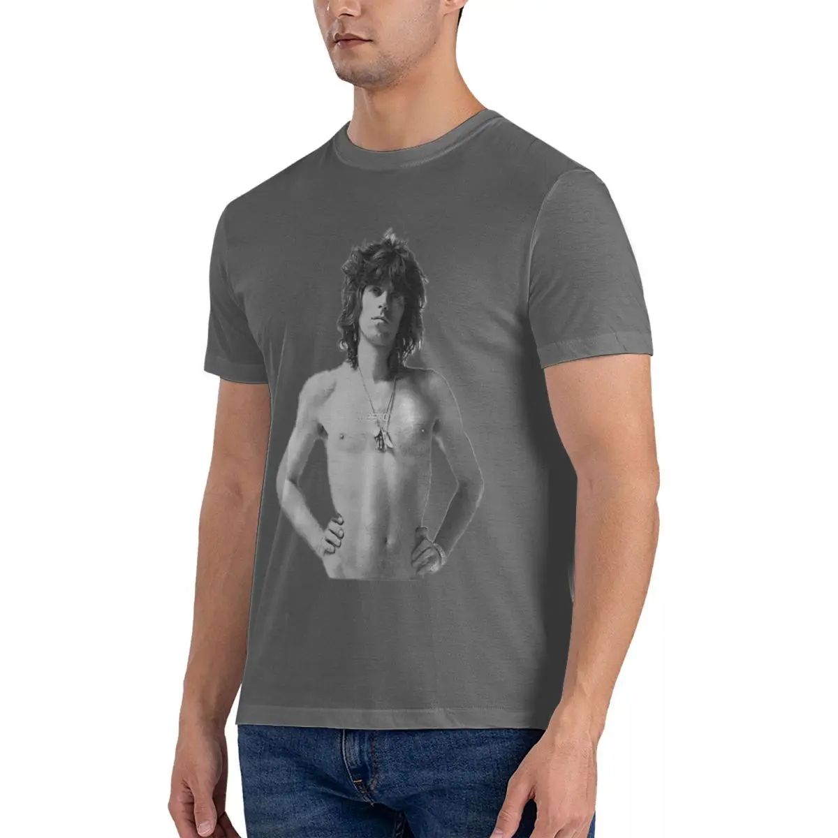 Hipster KEITH STONES SUPER COOL T-SHIRT T-Shirts Men Crewneck Pure Cotton T Shirts Mick Jagger Short Sleeve Tees Printe Clothing