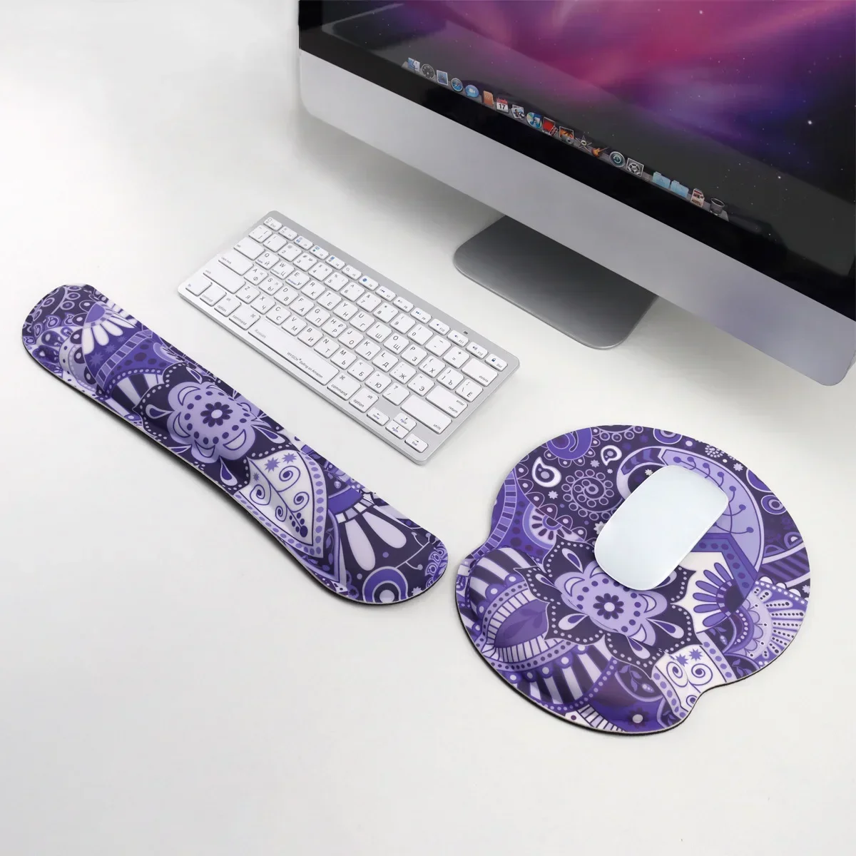 Non-Slip Mouse Pad Portable Size PU Base Ergonomic Wrist Rest Support Hand Support Comfort Keyboard Wrist Pad Desktop