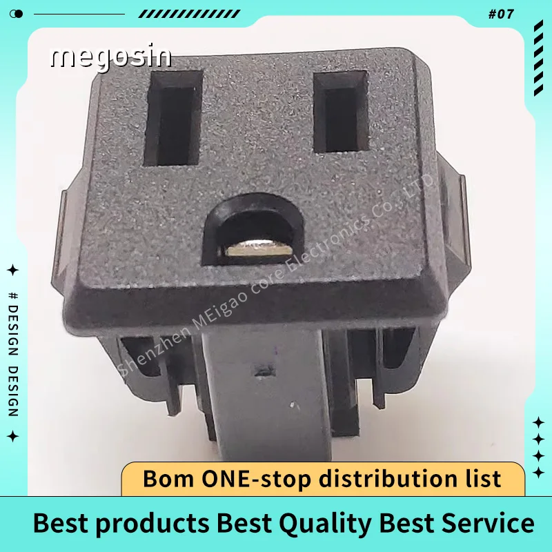 1PCS/LOT  Two flat and one round power sockets American standard socket SS-6B