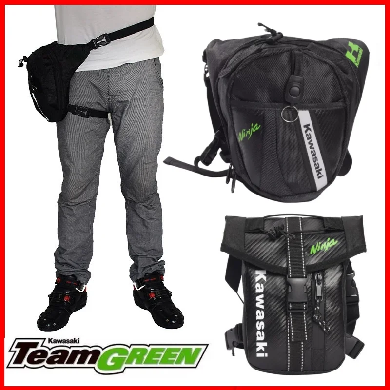 

Motorcycle Waist Bag for Kawasaki Leather Purses Men Women Waist Pack Leg Bag Waist Motorbike Riding Belt Pack