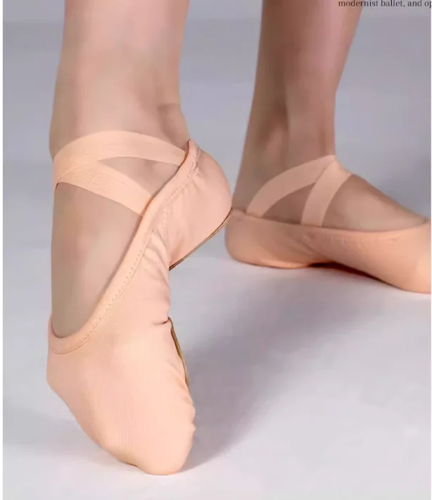 Stretch Canvas Ballet Shoes for Women Girls Cross Belt Dance Slippers Soft Sole Flats Dancing Ballerina Shoe