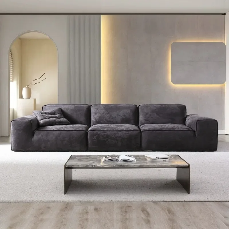 Italian creamy fabric sofa minimalist Xiatu living room small apartment technology fabric Foshan sofa combination