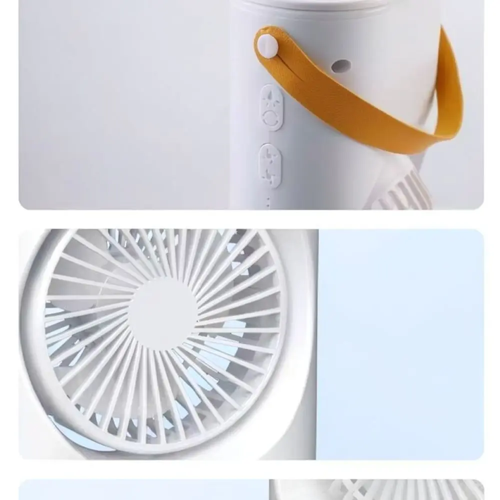 Portable USB Misting Desk Fan Dual Head Electric Cooler Rechargeable Air Circulator For Office Bedside Table Personal Cooling