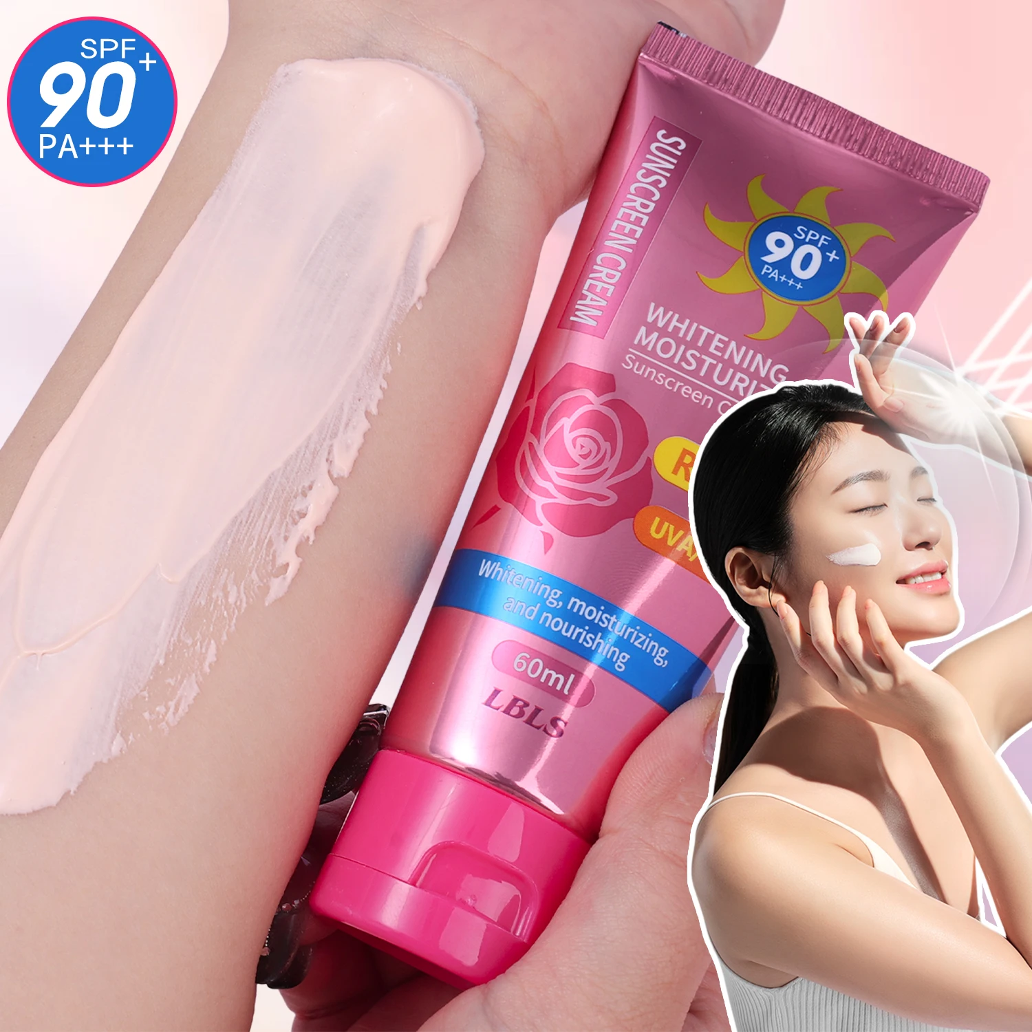Sunscreen SPF90+ UV Radiation Protection Lsolation Moisturizing Brighten Face Body Arm Thighs Sunblock Skin Care Sunscreen Cream