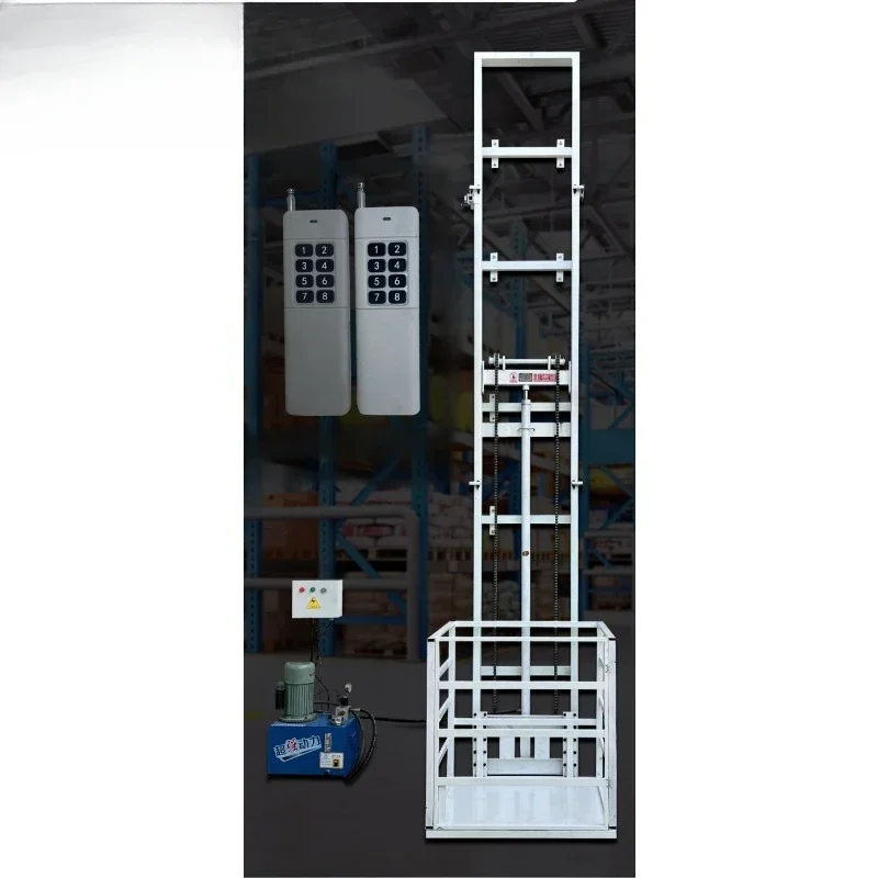 Electric small freight elevator hydraulic lifting platform workshop warehouse factory building lifting rack cargo monorail hoist