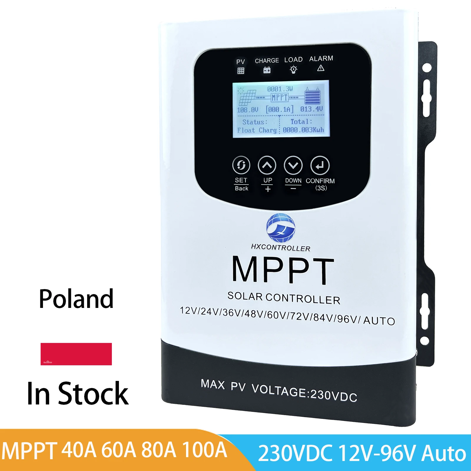 Regolatore di carica solare MPPT HXCONTROLLER 80A 7680W 230VDC per sistema di pannelli solari fotovoltaici per batterie da 12-96V