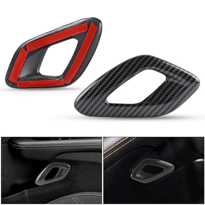 

L10A Inner Door Trim Cover Handle Grap In Carbon Fiber For Dodge Challenger 2015 2016 2017 2018 2019 2020 2021
