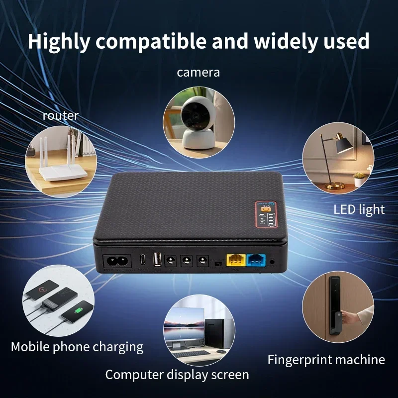 16000mAh DC UPS Mini Uninterruptible Power Supply 18650 Battery Backup 18W 5V 9V 12V 220V Router Modem Wifi Switch with Charging