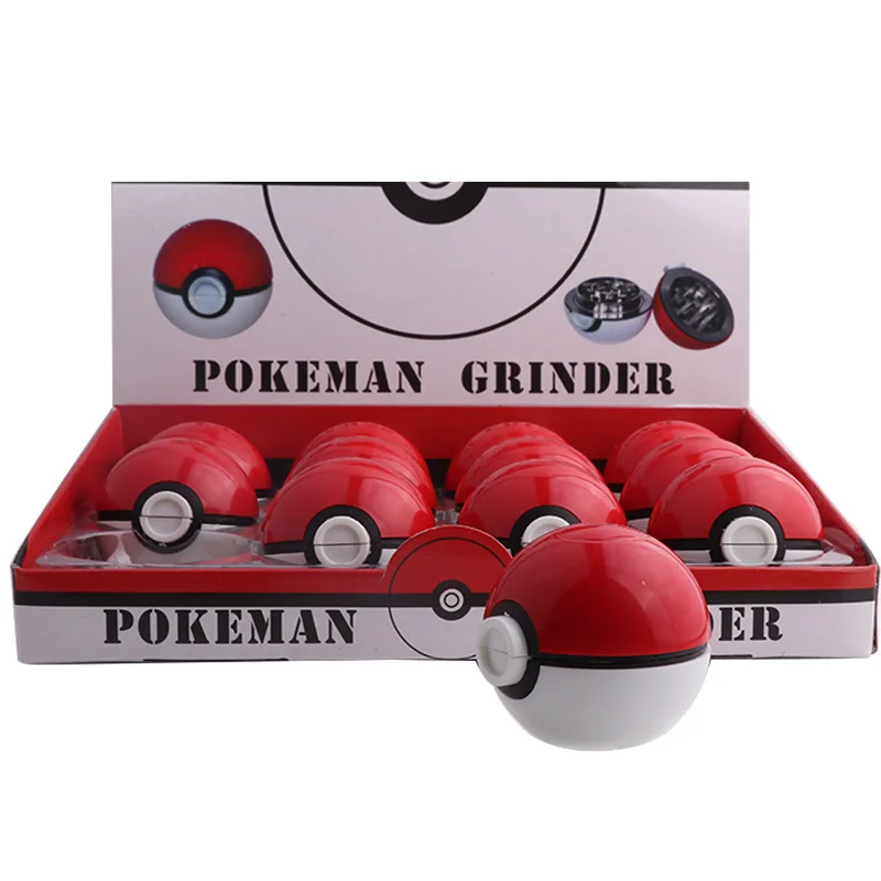 Cute Grinder for Smoke 3 Layers Herb Grinder with Zinc Alloy Teeth Pokeball Tobacco Grinder Smoking Pipe Accessories Cool Gadget