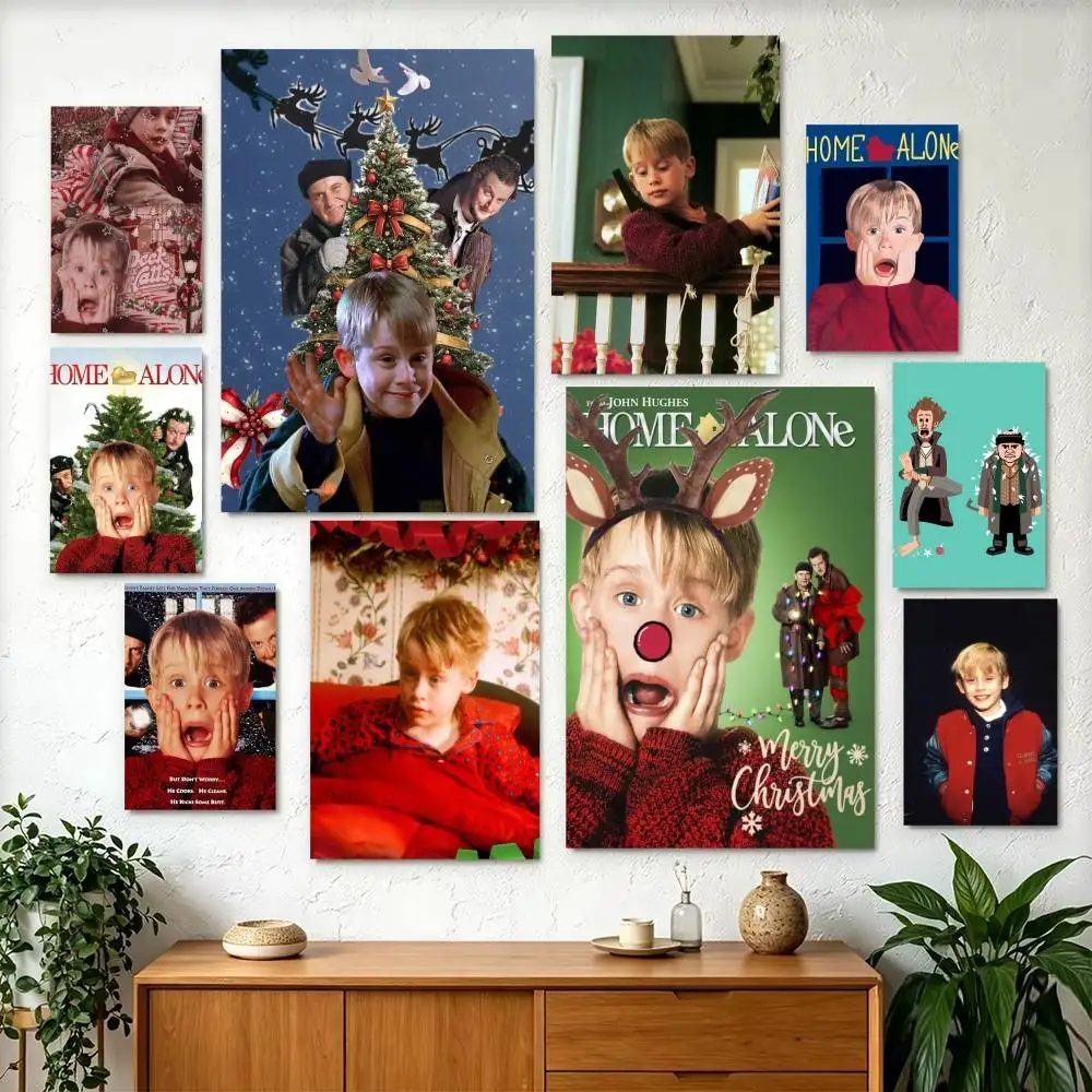 Christmas Home Alone  Poster Perfect Space Sticker Self Adhesive for Office Home Theater Wall Art Decor Fancy Gift