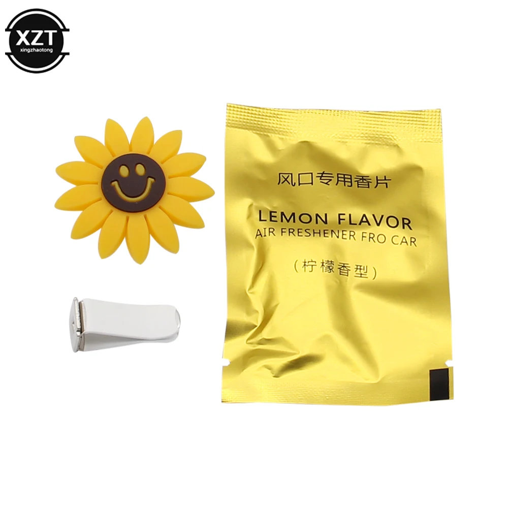 Car Fashion Multiflora Sunflower Car Air Outlet Fragrant Perfume Clip Air Freshener Diffuser