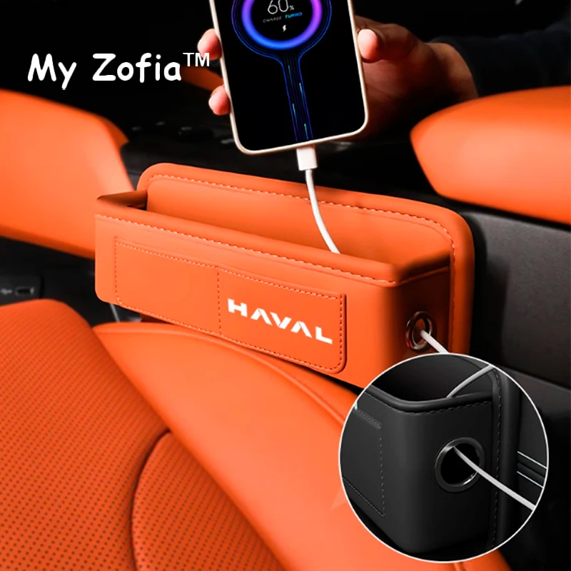 For New Haval H9 2024 2025 2nd II Car Seat Gap Crevice Storage Box Cup Phone Key Pocket Bag Leather Auto Interior Accessories