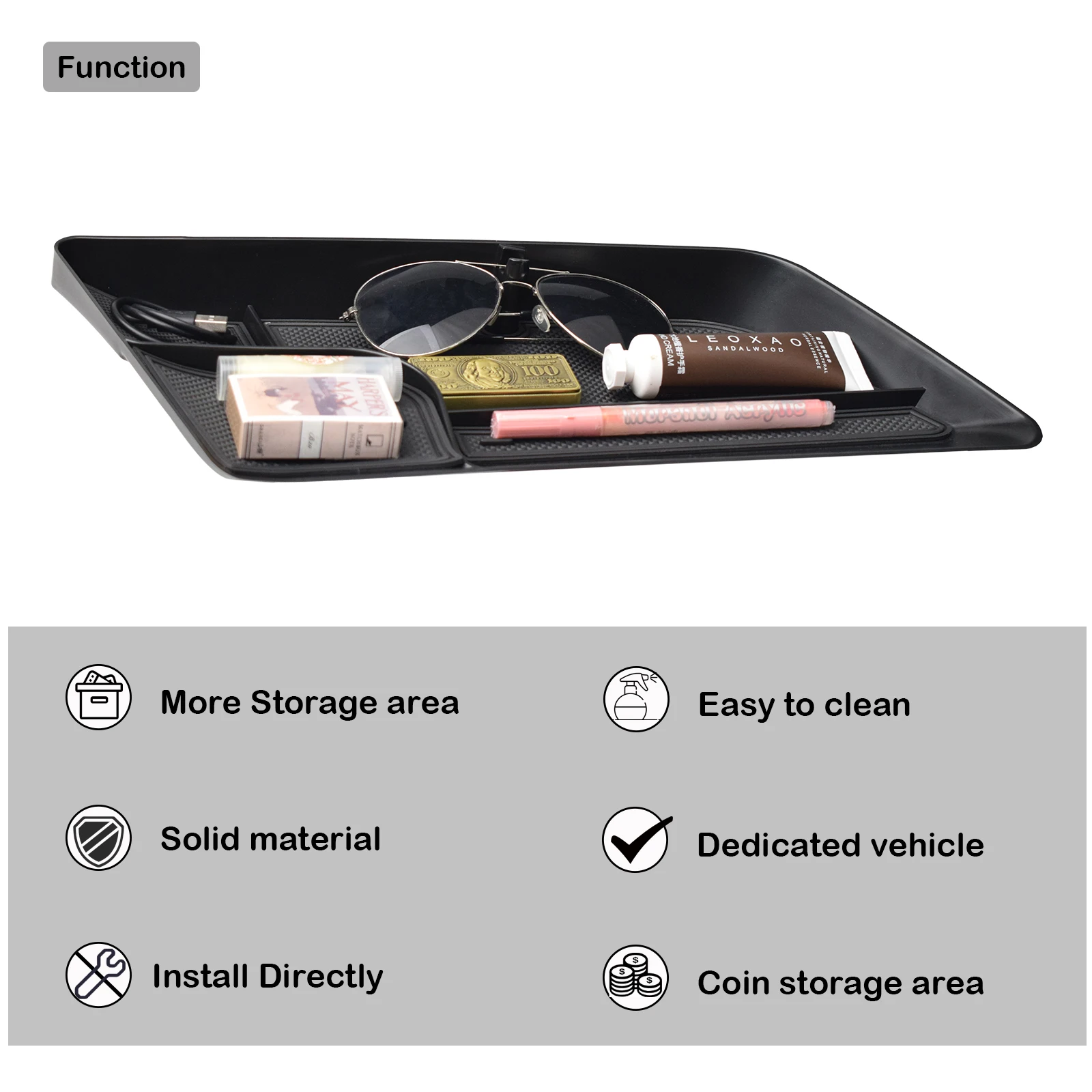 Center Console Dashboard Tray for 2022 2023 2024 Volkswagen VW Taos Behind Screen Organizer Dash Board Storage Box Accessories - Image 3
