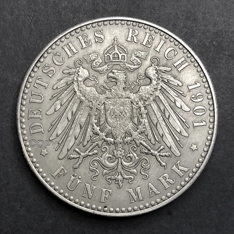 German Prussian 1901 5-Mark 200th Anniversary Winged Replica Coin 39mm Home Decoration Medal Ornament Collect Commemorative Coin