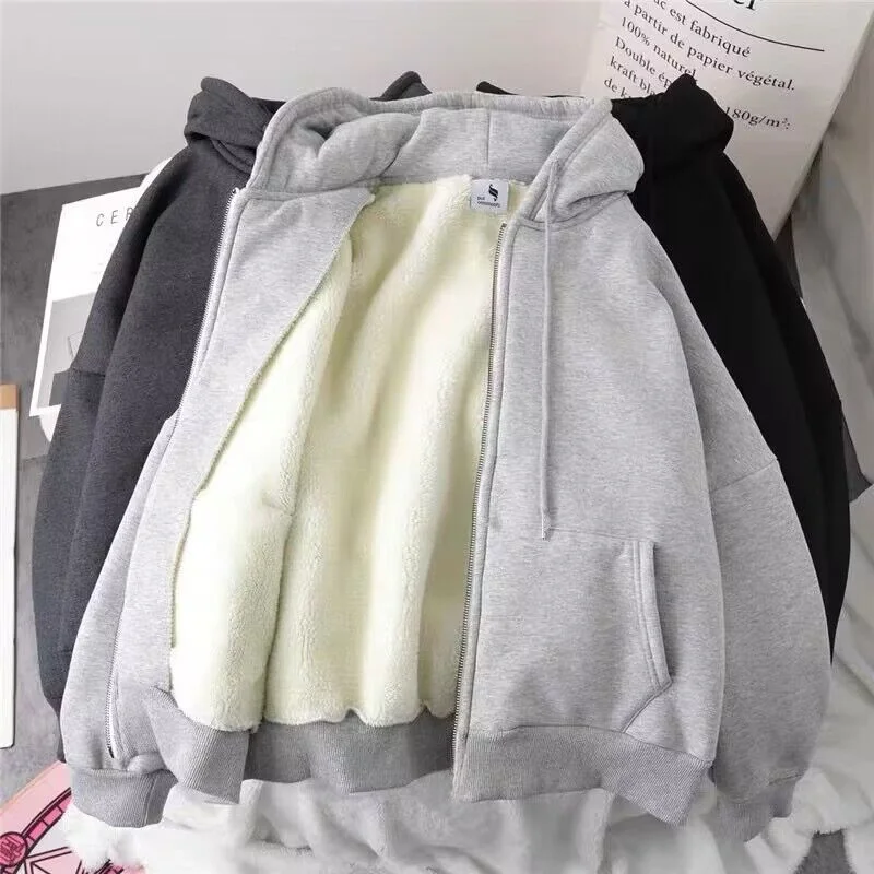 

Hooded Sweatirt 2024 New Men's Large Size Lamb Velvet Jaet Autumn Winter Thiened Loose Top Trendy Youth Clothing