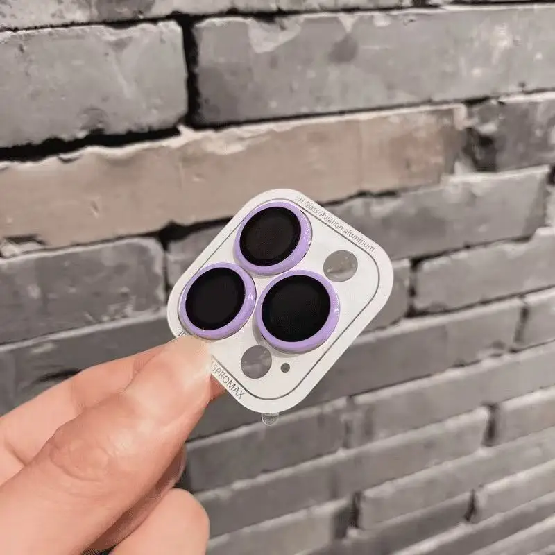 2-3 قطعة حامي عدسة الكاميرا مضيئة آيفون 12 13 14 15 16 برو ماكس حلقة الزجاج آيفون 14 برو ماكس 12 دقيقة غطاء متوهجة #4