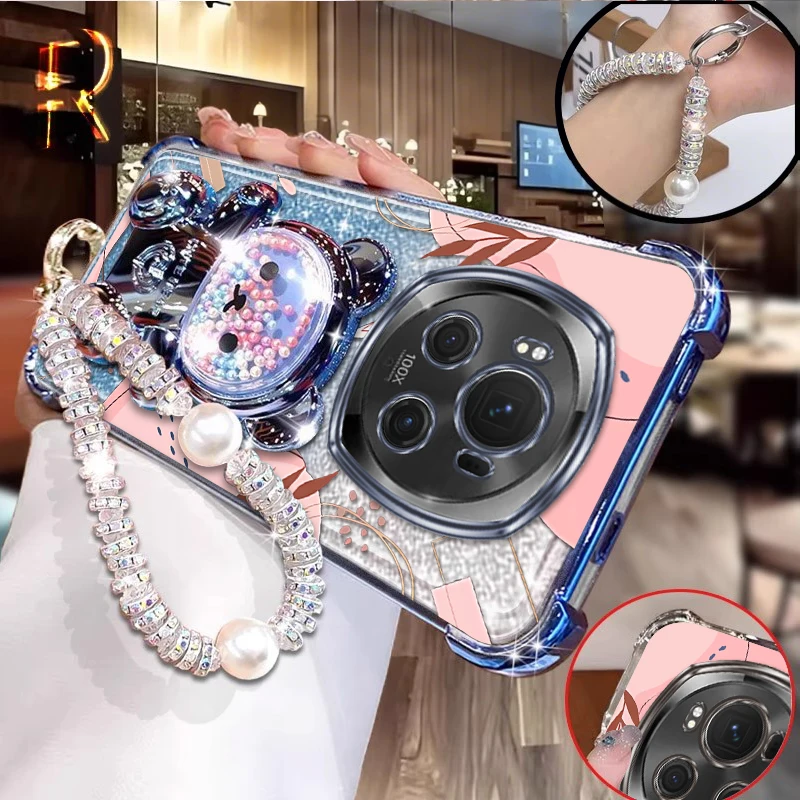 

Magic 6Pro Красный кленовый лист с принтами браслета-держателем Чехол для телефона Honor Magic X8A 300Pro X8 7 90 X6A 300 X9B 7Pro 50SE X9A Чехол