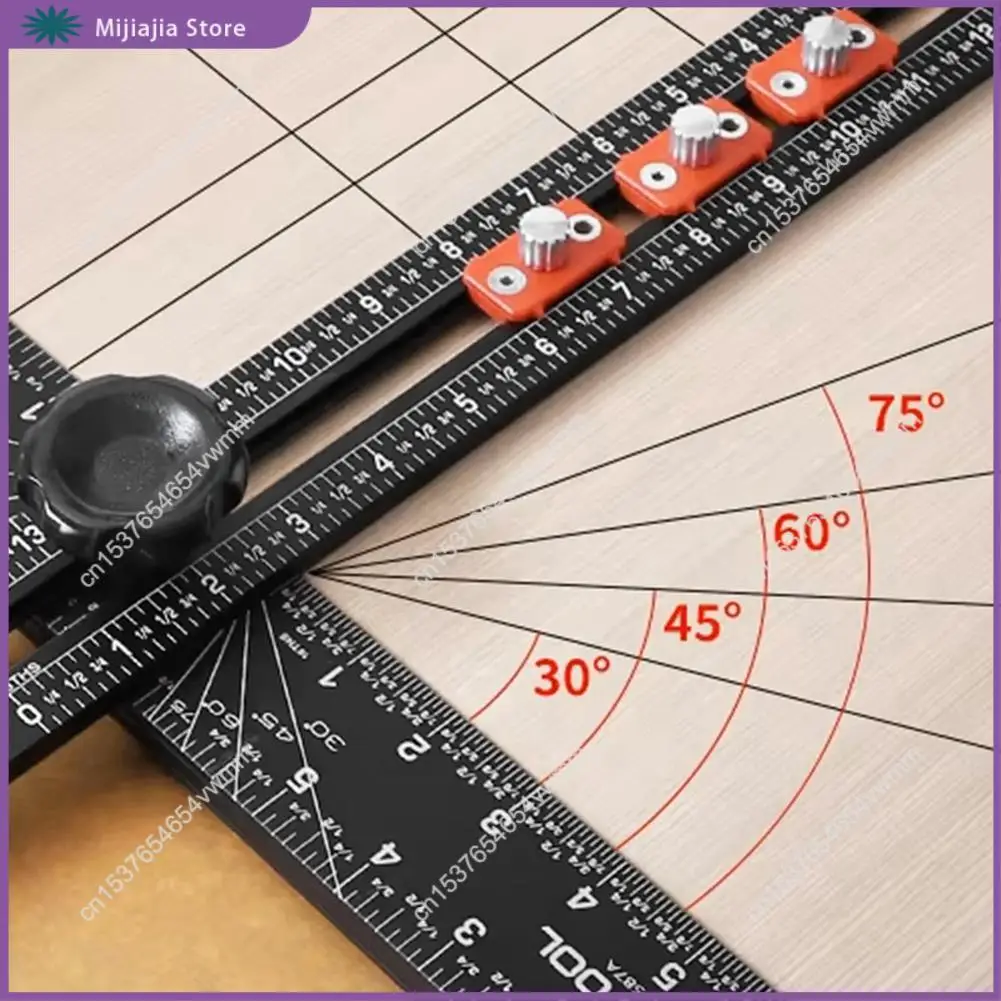 High Precision Angle Ruler Woodworking Scribe Drawing Marking Gauge Crossed-Cut T-Type Ruler Measuring Tools 35Cm SALES