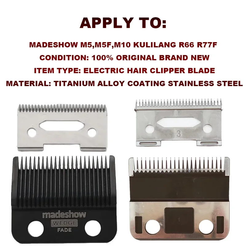 Original Madeshow M5(F) Klinge M10 Kulilang R66 R77F G9C Wedge Fade Klingen Haarschneider Ultradünne Klinge Trimmer Ersatzteil – Detail 3