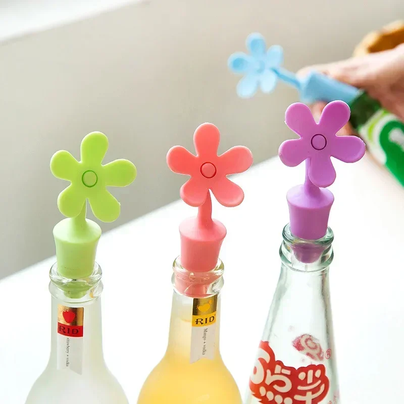 

Silicone Wine Bottle Stopper Sealer Cap Wine Beer Champagne Bottle Sealed Cork Plug Flowers-Shaped Wine Stoppers Bar Cork Bar