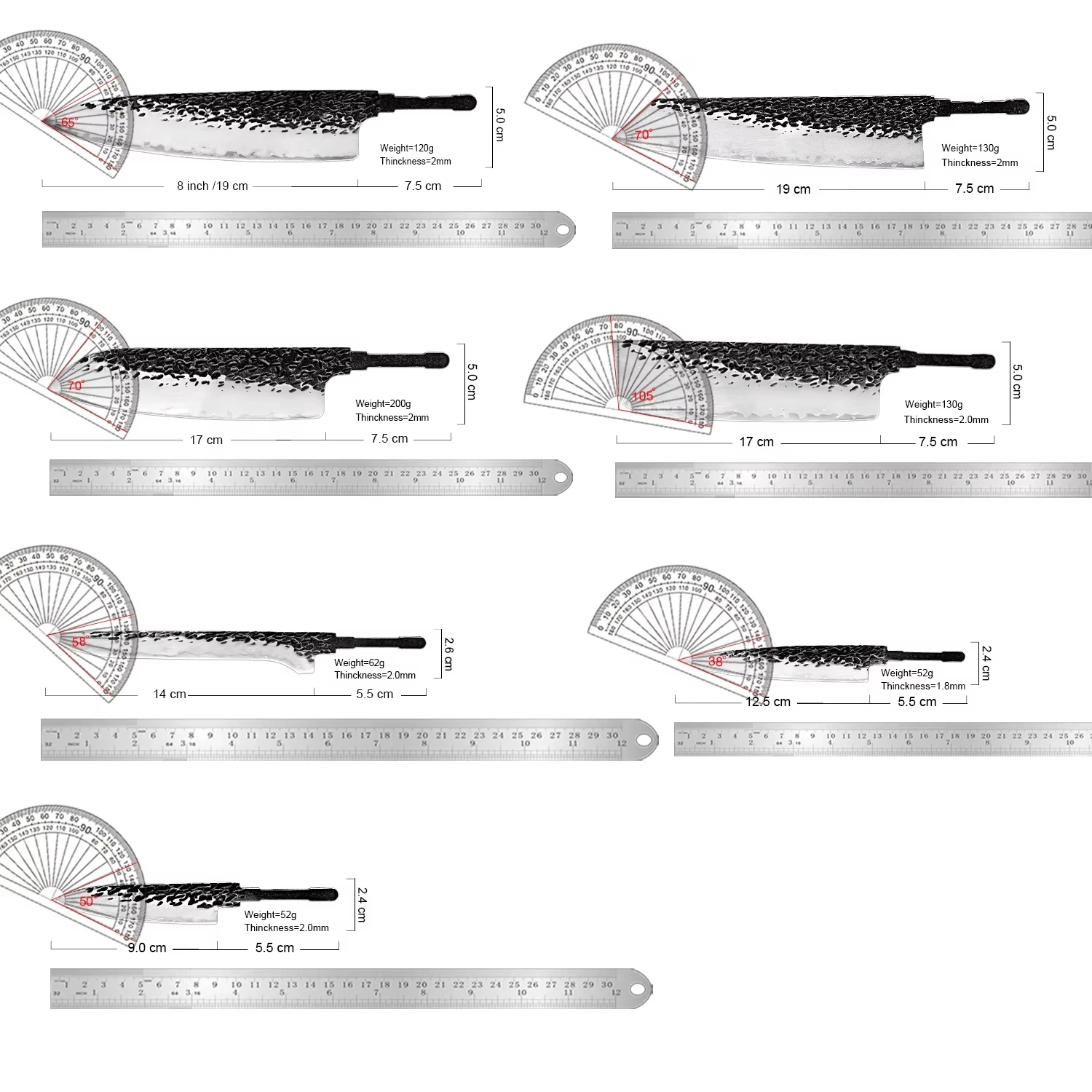 XITUO Clad Steel Knife Blade Handmade DIY Blade Blank Without Handle High carbon stainless steel Chef Knife Santoku knife Cleave
