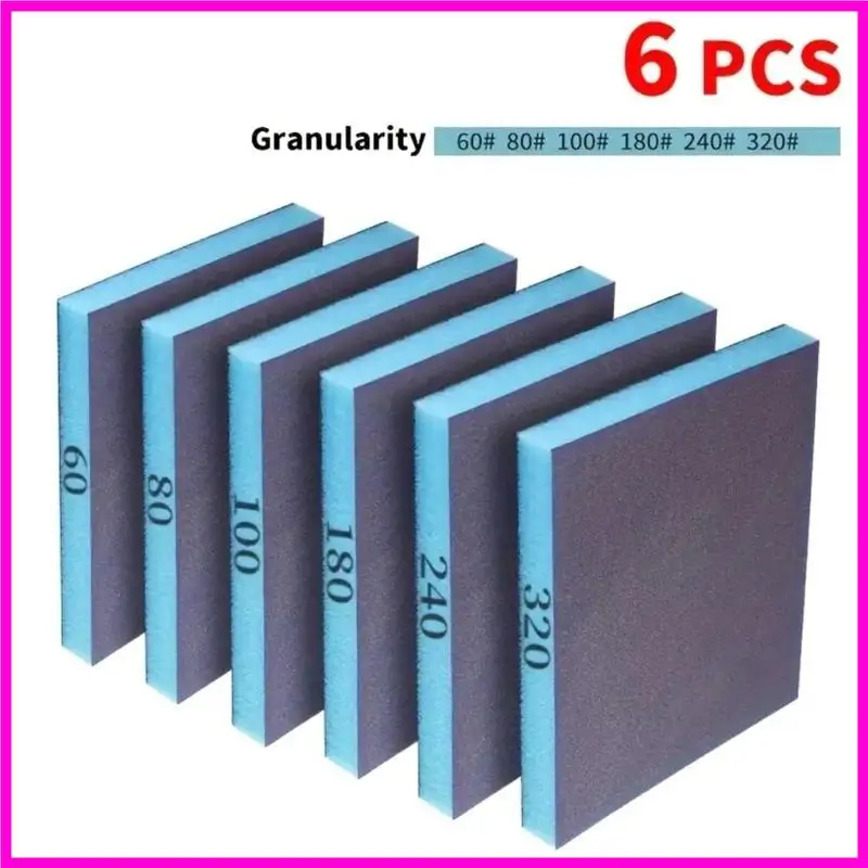 57BE 6pcs إسفنج الصنفرة الفعالة لتلميع السيارات لإنهاء الخشب المعدني