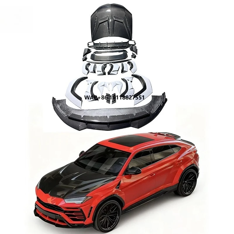 New 1016 Style Dry Carbon Fiber Bumper Body Kit for URUS S Front Lip Rear Diffuser Side Skirt Hood Spoiler