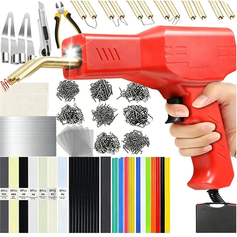 PHFU-High Power Welding Machine Crack Repair Welder With Welding Staples Multi-Size Nozzles Pliers Welding Rods EU Standard