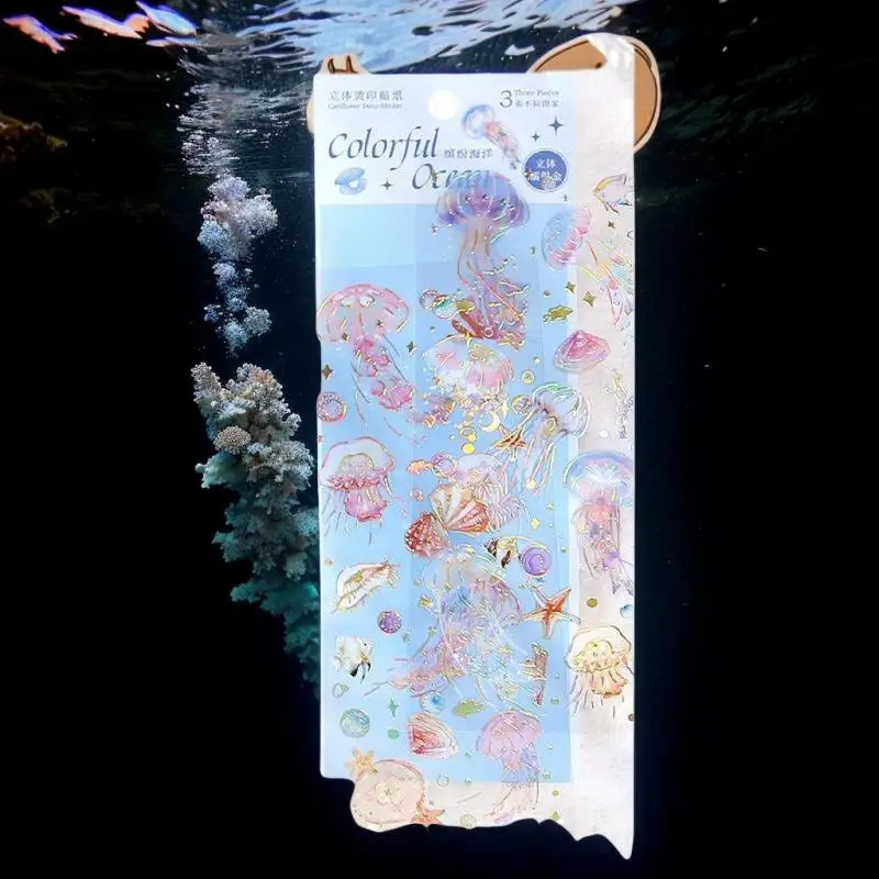 3 Blatt/Set Journaling- und Scrapbooking-Aufkleber zum Selbermachen, Basteln, Heißprägeaufkleber