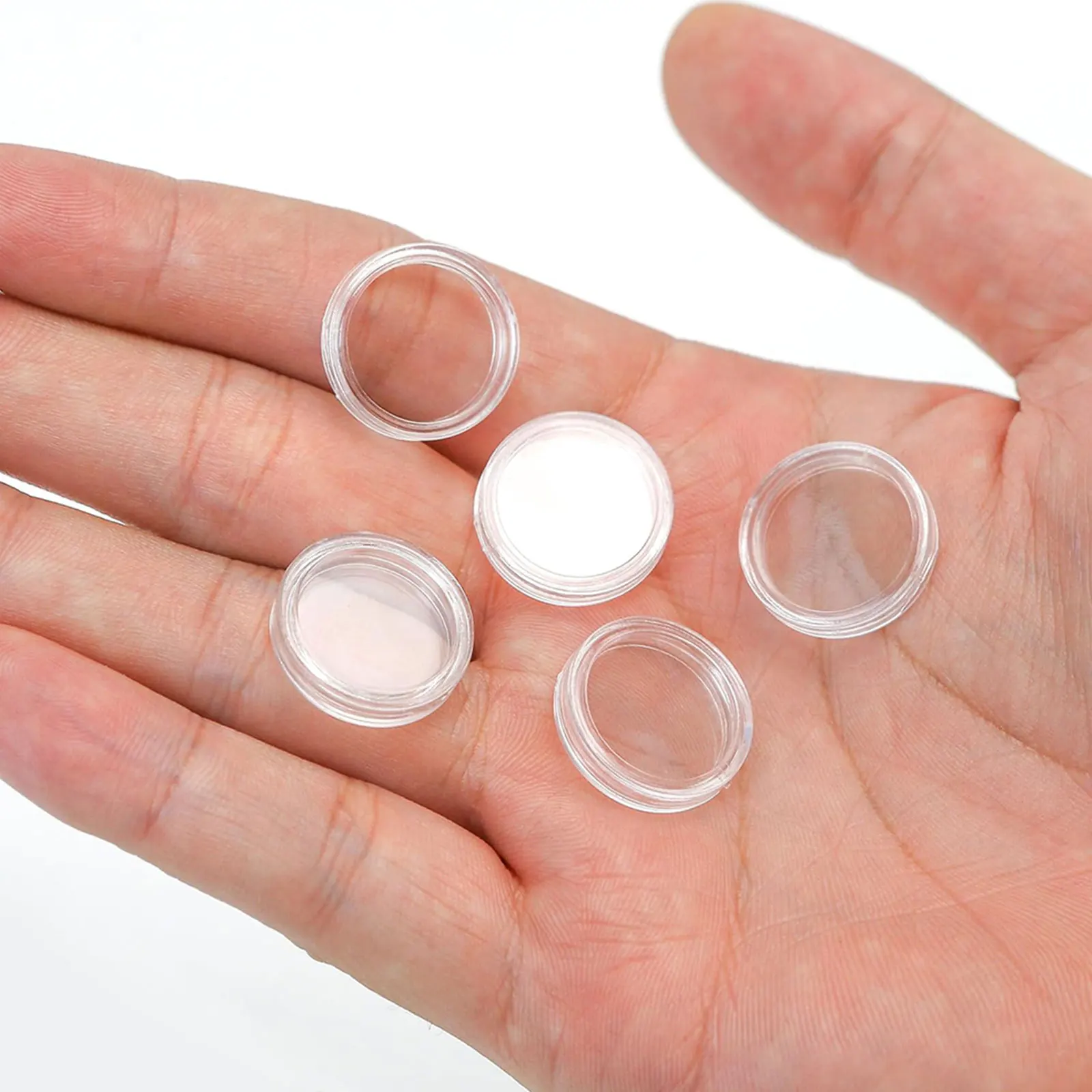 

80Pcs Transparent Coin Protection Case Clear Round Plastic Storage Box Single Coin Capsule Collector Display Holder