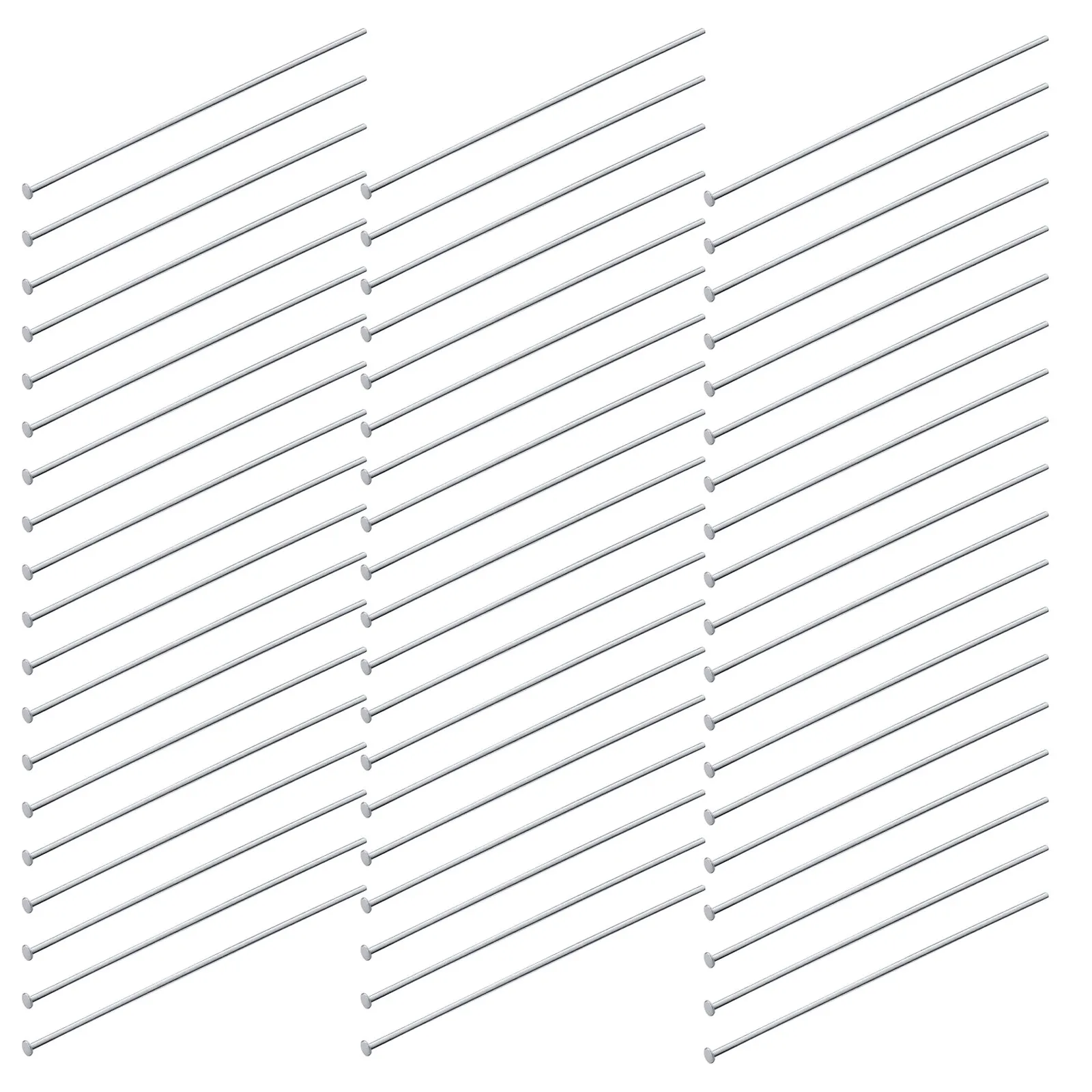 

300 шт. плоских штифтов для изготовления украшений, нержавеющая сталь, 0,7x50 мм, с круглым концом, для бисера, рукоделия, серег, браслетов