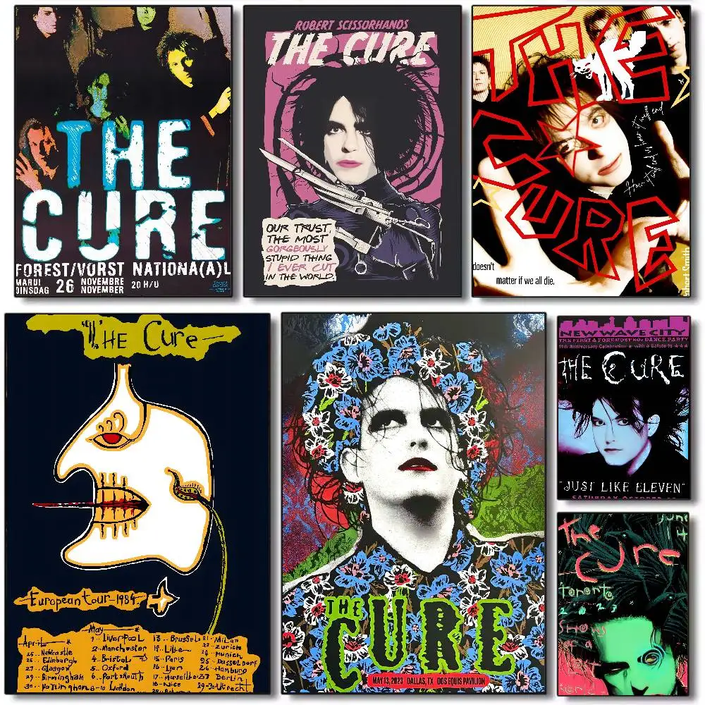 Vintage-Poster der Rockband The Cure, HD-Leinwand, hochwertiges ästhetisches Druckpapier, Wandkunst für Wohnzimmer, Heimdekoration