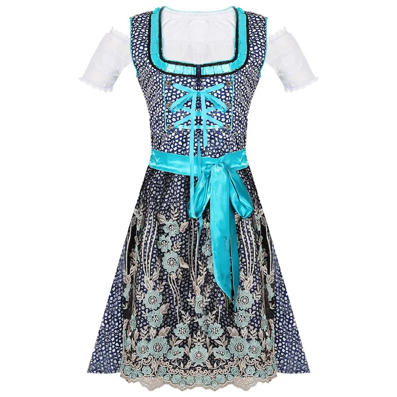 Nuovo Costume da ragazza di birra tedesco Oktoberfest Costume da cameriera di birra tradizionale bavarese