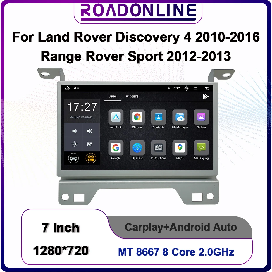 Support 4*4 CarPlay Android Auto For Land Rover Discovery 4 / Range Rover Sport 2010-2016 8G+256G Car Radio With Screen Audio