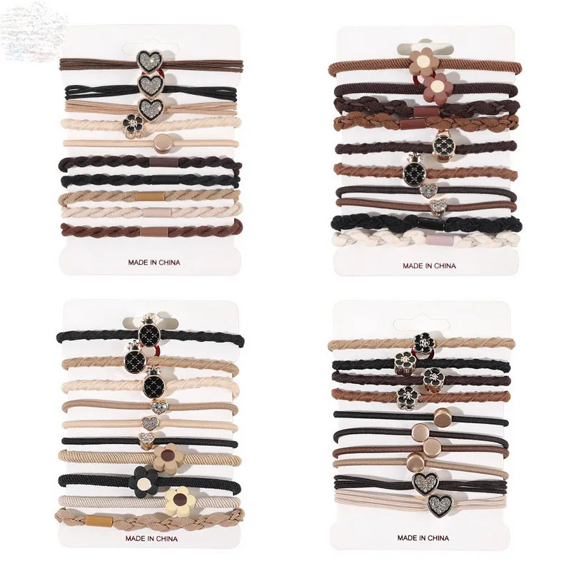 4 Stks/set Vrouwen Hart elastiek kknekki elastiekjes Bloem haareleastiekjes Voor Meisjes Strass knekkie haarelastiek elastiek voor armbanden knekki Kauwgom Groothandel