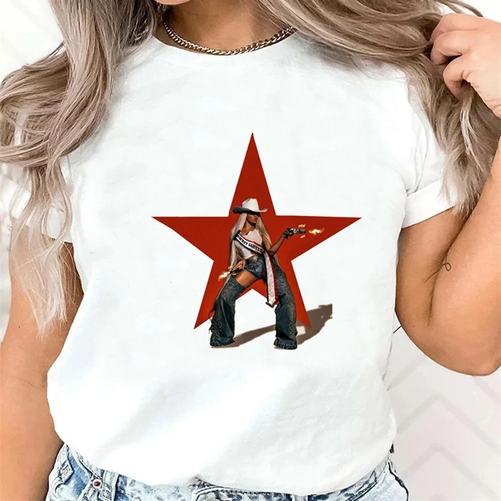 Beyoncé cowboy carter camiseta adolescente harajuku y2k clássico 80s confortável roupas coreanas camisa punk 2000s gráfico confortável