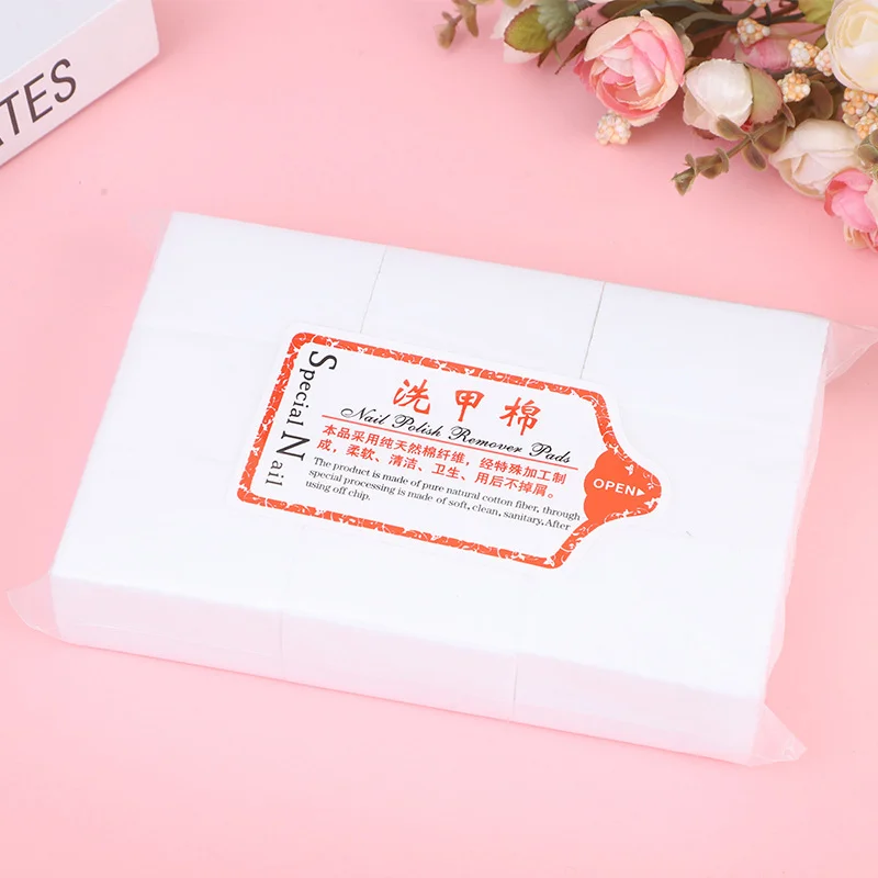 1000/600/300Pcs Profession 100% Cotton Pads For Nail Wipe Lint-Free Nail CottonGel Polish RemoverNail Art Cleaning Tools