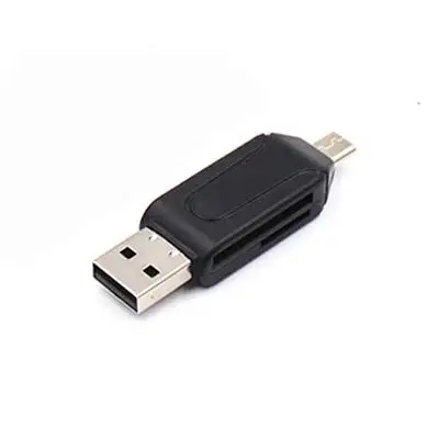 Pembaca kartu OTG USB mikro & USB, pembaca kartu OTG kecepatan tinggi USB2.0 Universal OTG TF/SD untuk komputer Android baru 2 in 1