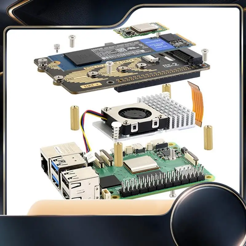 Waveshare Pcie To Dual Channel M.2 Adapter Board Module For Raspberry Pi 5 5Gbps Module Hard Disk Read/Write Faster Module-N34R